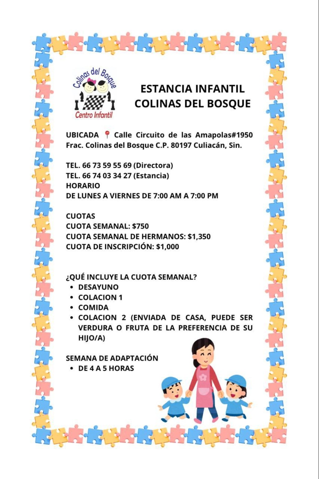 Cuotas y servicios de la estancia